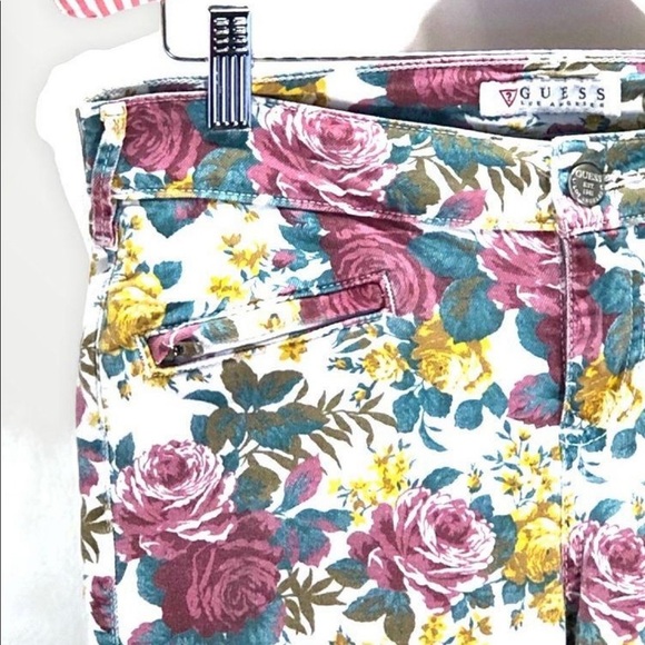 GUESS Floral Crop Skinny Jeans - Picture 3 of 8